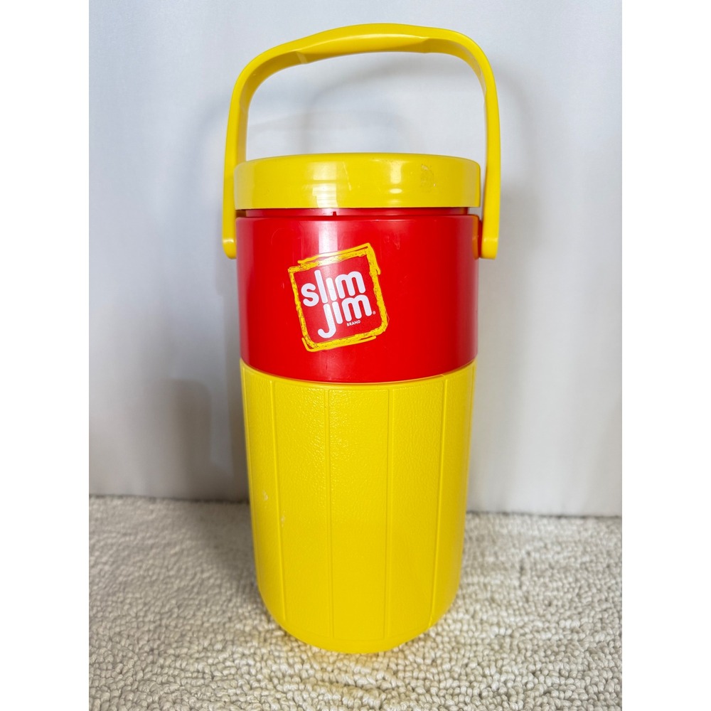 Vintage Coleman Slim Jim Cooler Jug‎ Thermos Red Yellow Roller Skate Graphic